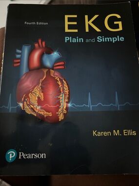 Pearson EKG Plain and Simple - Dark Blue Cover with Red Heart Illustration